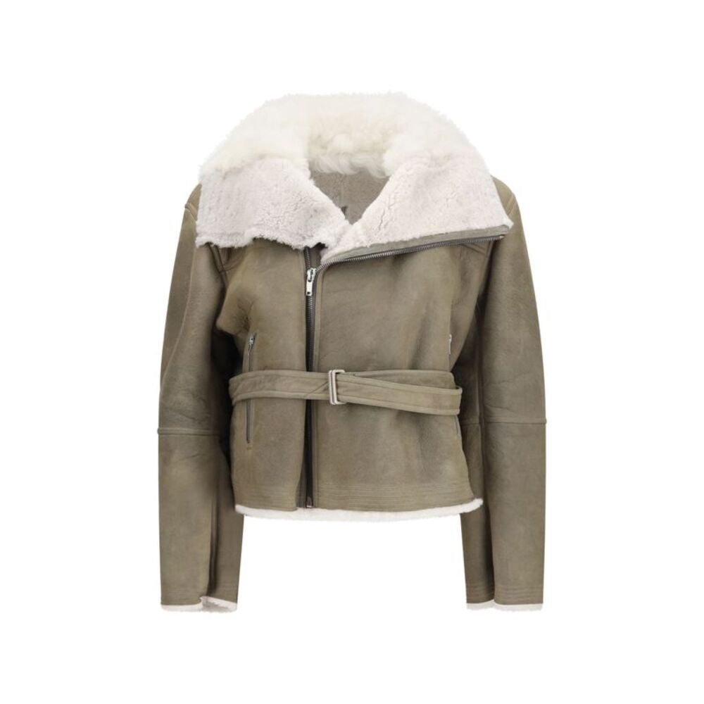 Rick Owens Women Cropped Suede And Shearling Flight Jacket